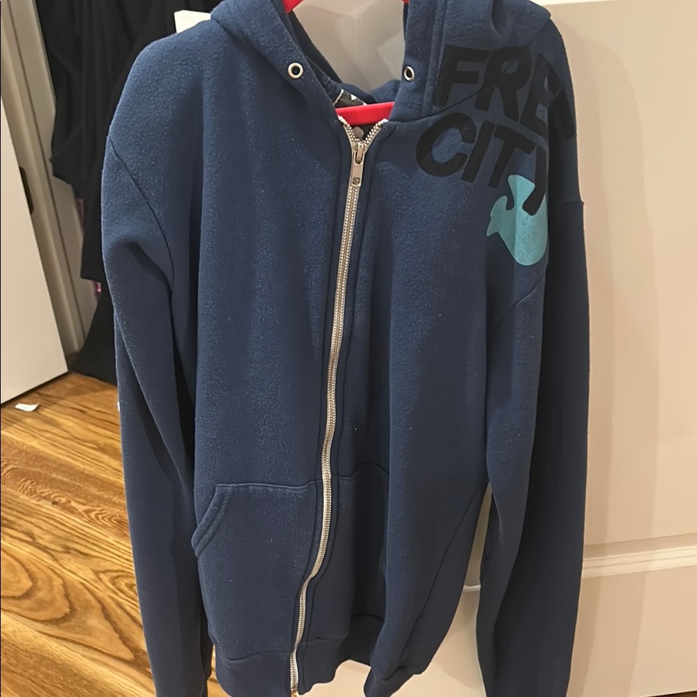 Blue free city Zip-Up Hoodie